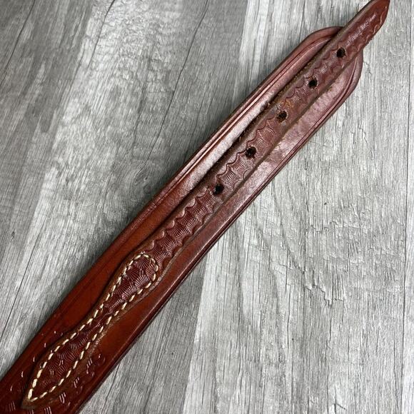 Vintage Leather Brown Embossed Western Cowboy Belt Cabela's Size 40 - Picture 6 of 10